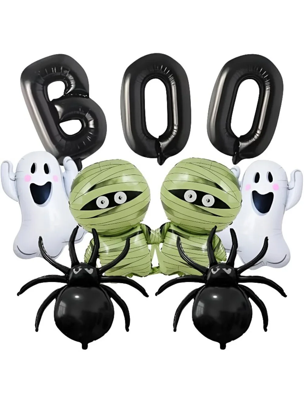 9Pcs Halloween Balloon Halloween Black Boo Balloons Set